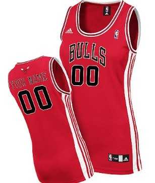 Women's Customized Chicago Bulls Red Jersey-0